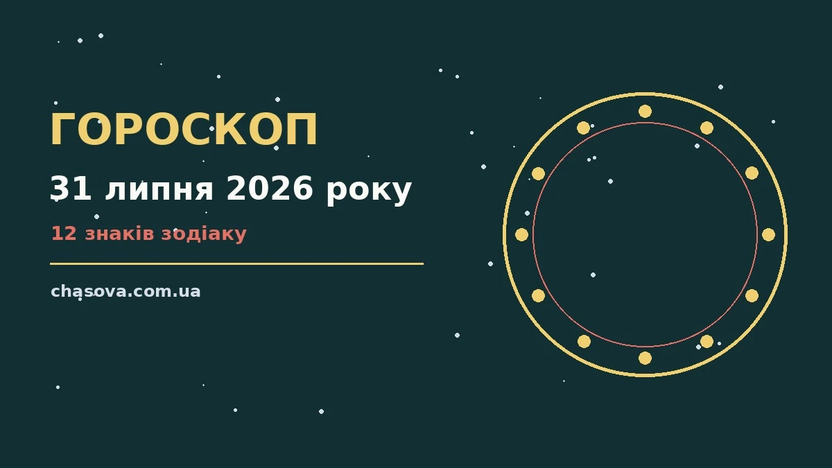 Гороскоп на 31 липня 2026 року: час рішень для всіх знаків про фінанси та особисте життя