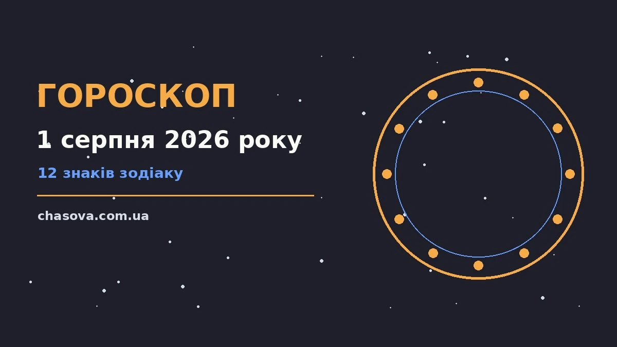 Гороскоп на 1 серпня 2026 року: час рішень для всіх знаків про фінанси та особисте життя