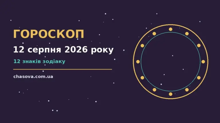 Зодіакальні знаки на тлі серпневого ранку, ілюстрація до гороскопу на 12 серпня 2026 року