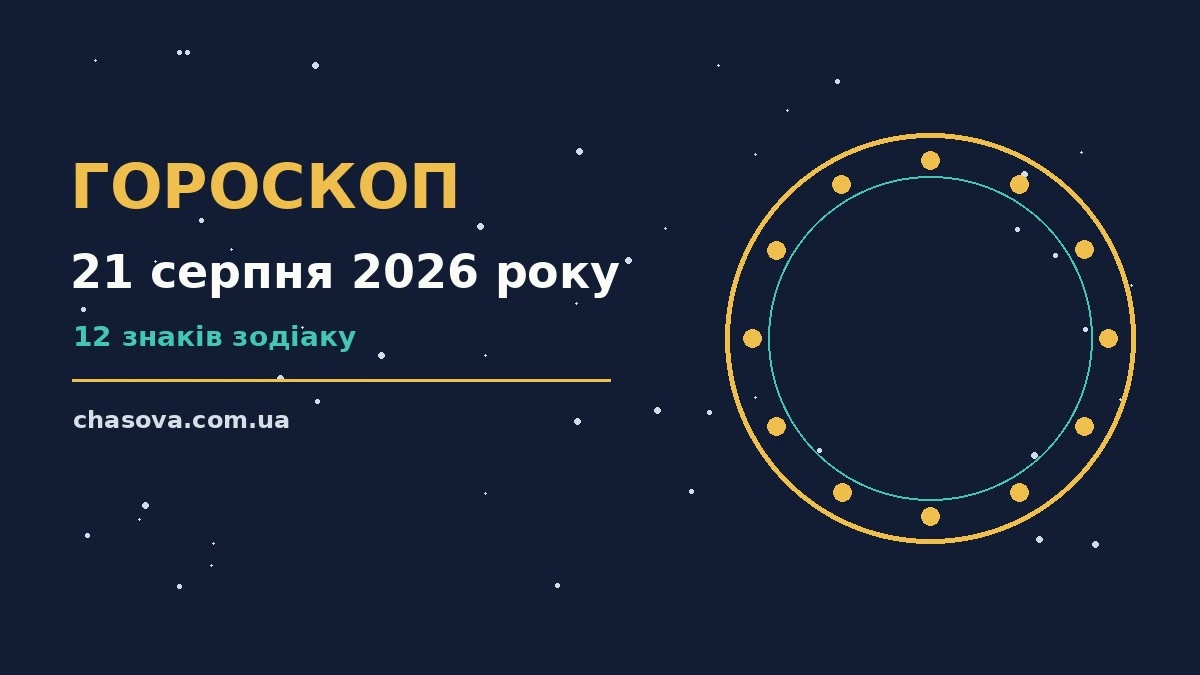 Гороскоп на 21 серпня 2026 року: час рішень для всіх знаків про фінанси та особисте життя