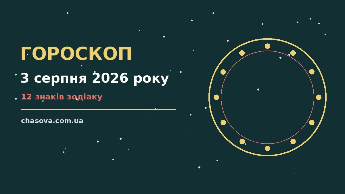 Гороскоп на 3 серпня 2026 року: час рішень для всіх знаків про фінанси та особисте життя